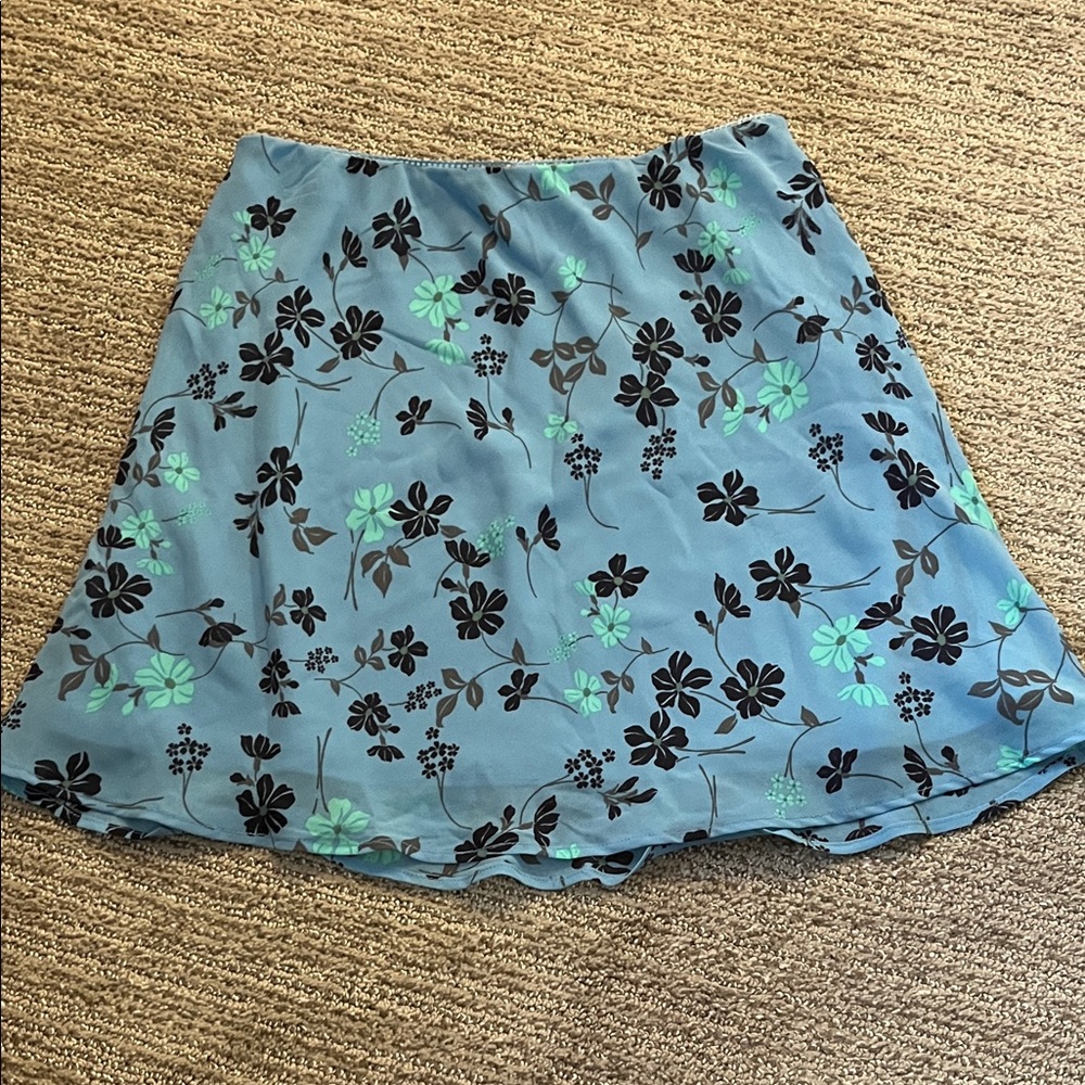 Wild Fable Blue Floral A-Line Skirt